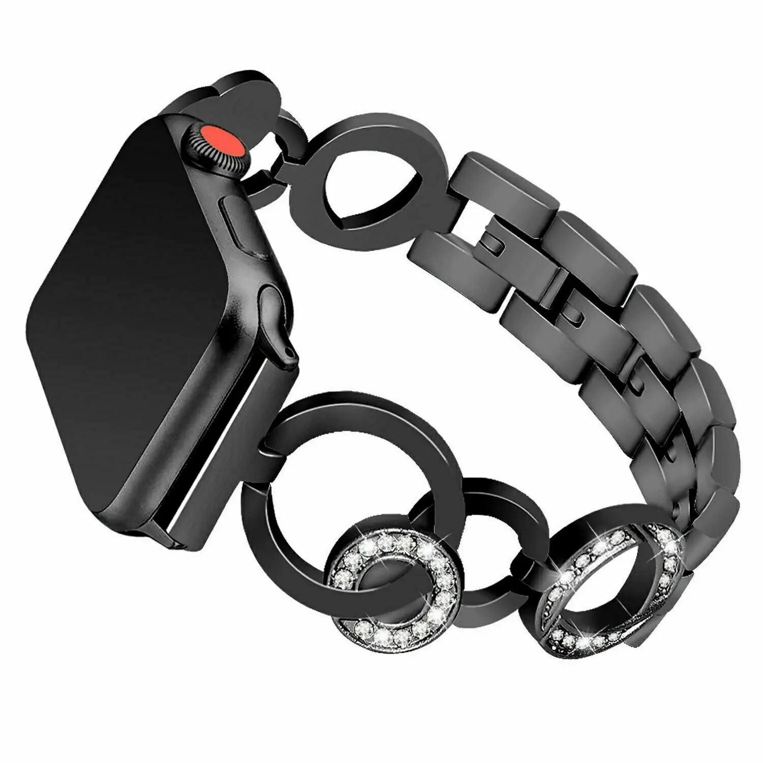Браслет из нержавеющей стали для Apple Watch, 38 мм, 42 мм, 40 мм, 44 мм, розовое золото, для женщин, ремешок для часов iWatch 1, 2, 3, 4, 5