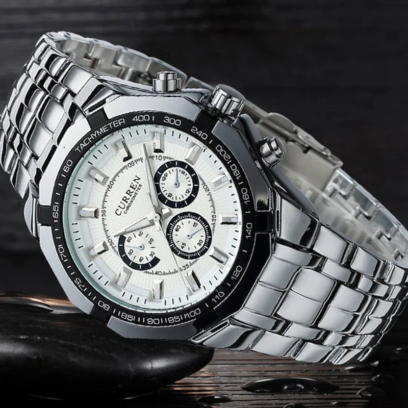 HOT Sell Watches Menquartz Watches Men Curren Brand Military Wrist Watches Full Steel Fashion Watch Waterproof Relogio Masculino