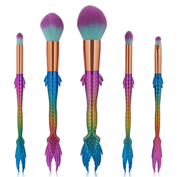 

5Pcs Mermaid Fish Makeup Brushes Set Gradient Powder Foundation Blush Eyes Shadow Blending Cosmetic Brush Make Up Brush Kits