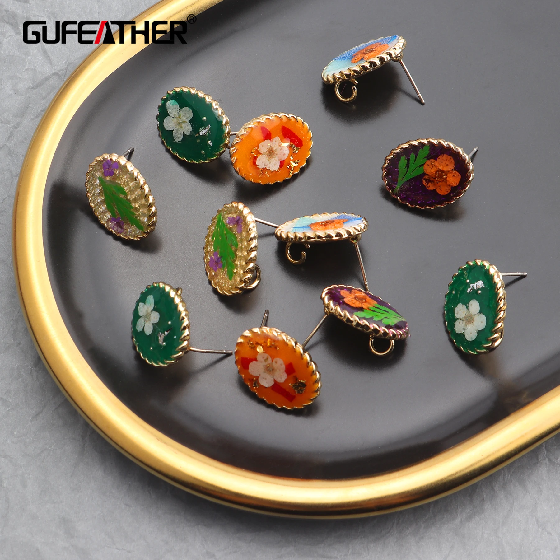 

GUFEATHER M401,jewelry accessories,flower printed,jewelry findings,hand made,diy earrings,stud earring,jewelry making,6pcs/lot