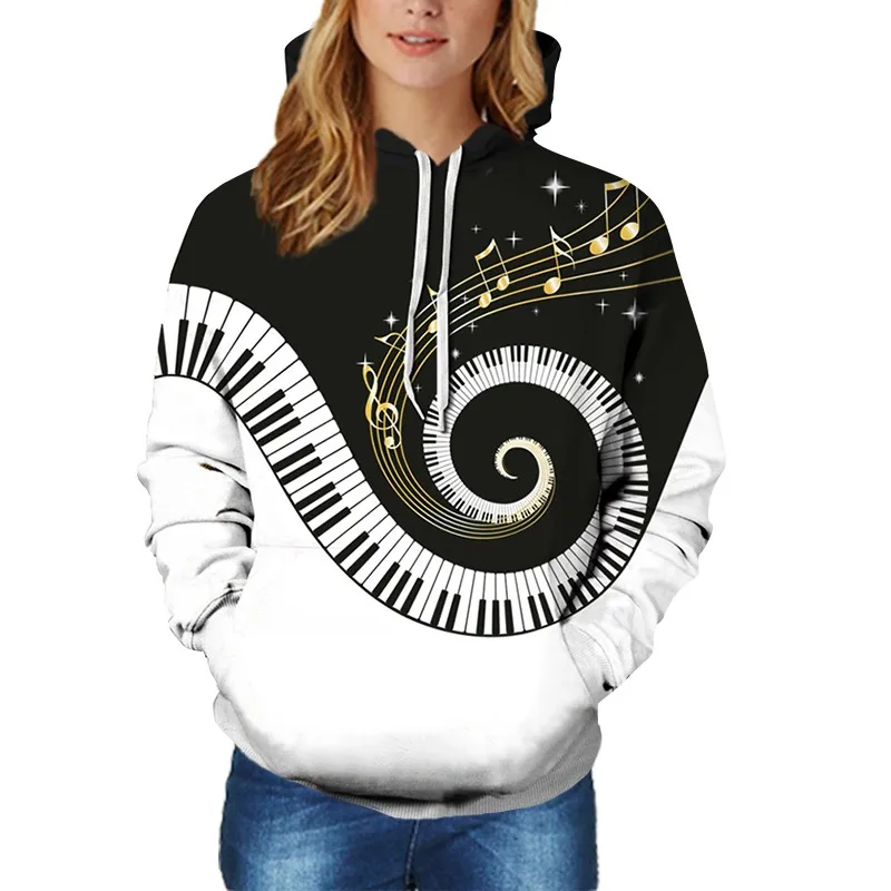 Nota de Piano Camisolas de Manga Raisevern Casais Hoody Moda Música Steetwear Camisola 3d Harajuku Pullover Longa Dropship 2020 17 Agasalhos e Moletons