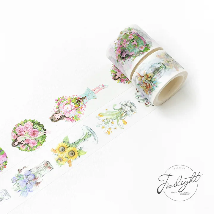 35 мм* 8 м милые девушки и цветы маскирующая лента Kawaii японский васи лента DIY Декор бумажная лента наклейка s Уплотнительная наклейка канцелярские принадлежности