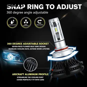 

Vehemo 8000LM Lamp Bulb Automobile Head Lamp Durable X3 Light