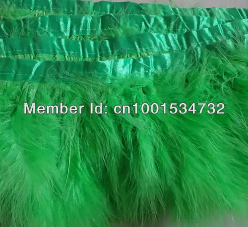 

Free Shipping 10Yards 15-18cm width Green Marabou Feather trimming Turkey Feather trim fringe for Skirt Dress Carnival custome