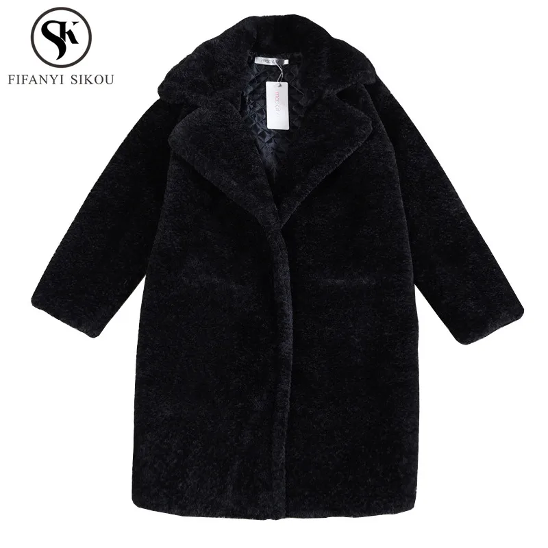

Fashion Casual Women Faux fur coat Winter New Covered Button Lambswool Coats Woman Furry Fur Jacket Teddy coat Warm Outerwear