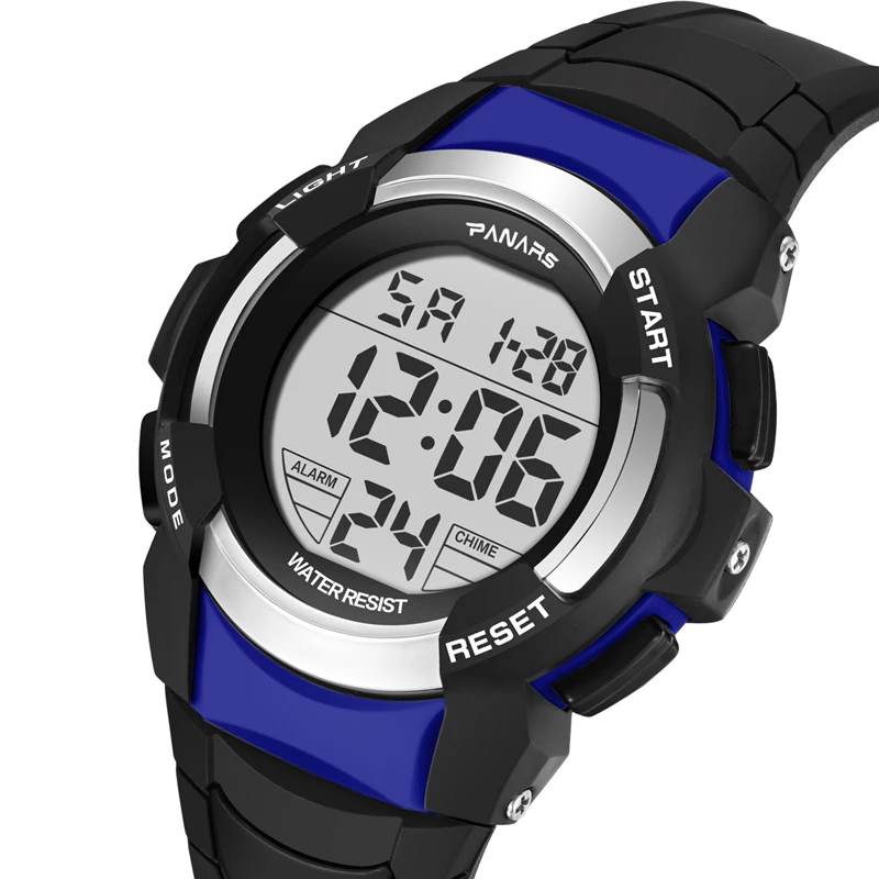 

PANARS Digital Sports Watch Men Timer Alarm Clock Man LED Back Light Display Swim Waterproof Wristwatches Chronograph Watches