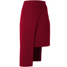 Шикарная винтажная Женская высокая талия Асимметричная юбка модные юбки с высокой талией юбка Облегающая Юбка До Колена