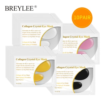 

BREYLEE 24K Gold Eye Serum Rye Mask Collagen Gel Anti Wrinkle Puffiness Eye Patch Face Skin Care Anti-aging Sheet Mask 10 pairs