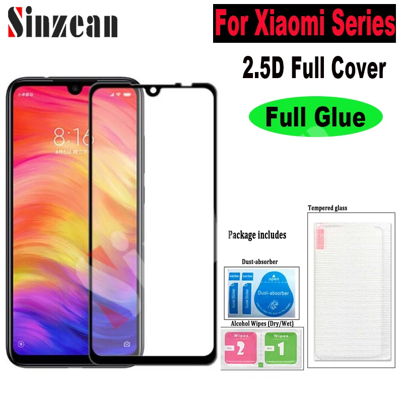 

25pcs For Xiaomi 9T Pro/9X Full Cover Tempered Glass For Redmi 8/7A/K20 Pro/Note 7 Pro/Note 8 2.5D Full Glue Screen Protector