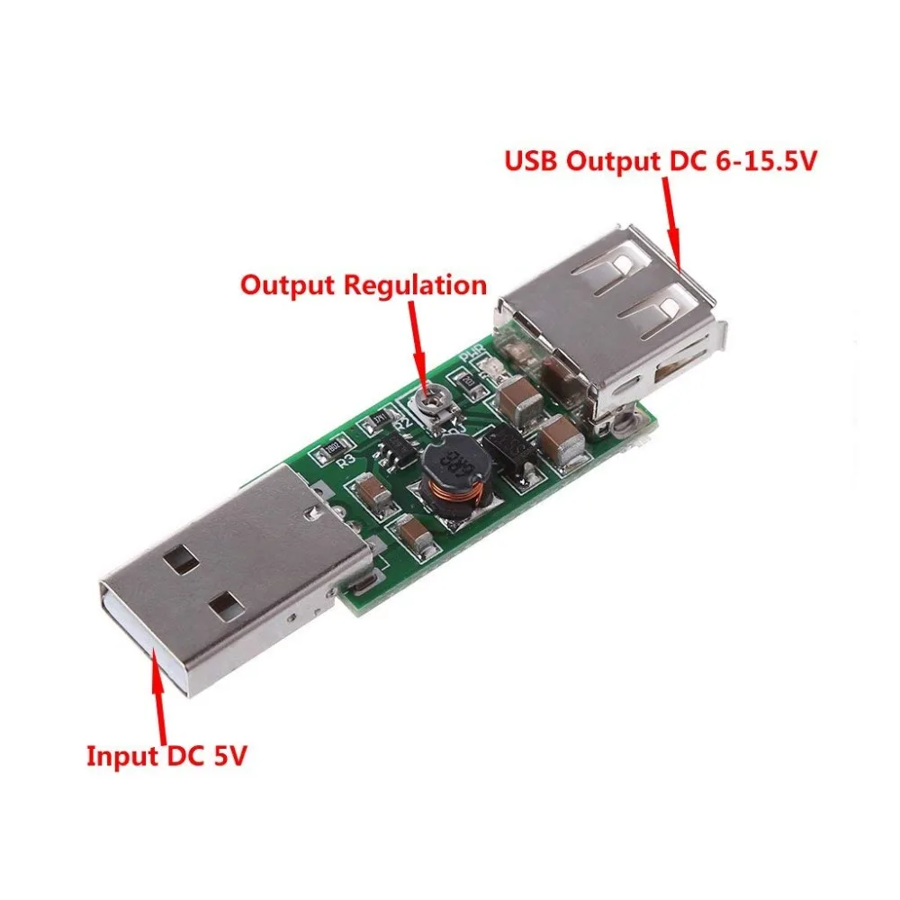 

DC-DC USB 5V to 6-15V Step-Up Boost Converter Voltage Inverters Module Adjustable Board Output DC 6V 7V 8V 9V 12V