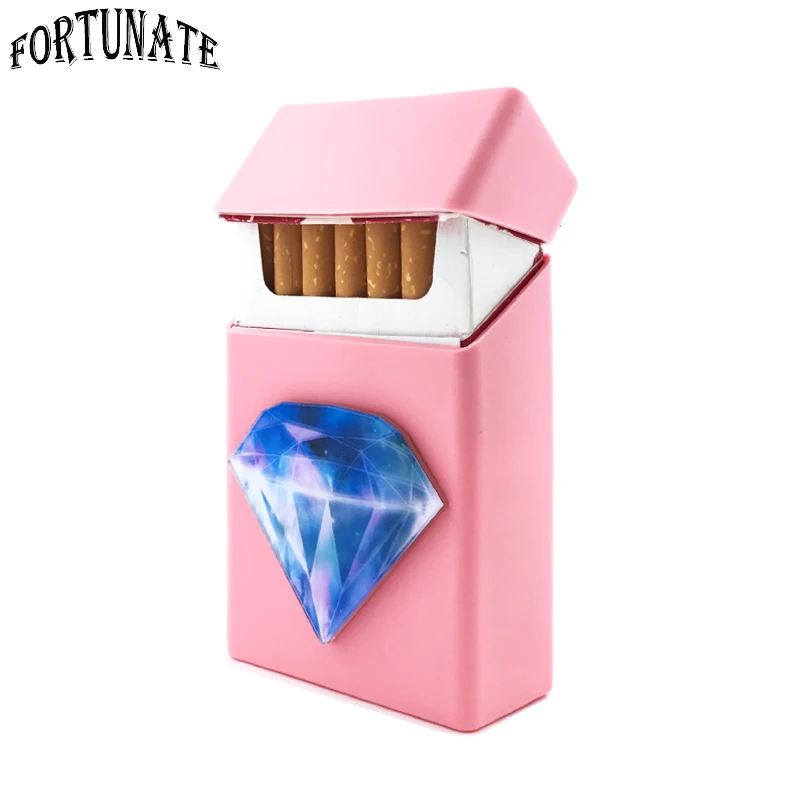 Diamond Badge Silicone Cigarette Box Cigarette Case Cover Smoking Accessories 20 Cigarettes Box