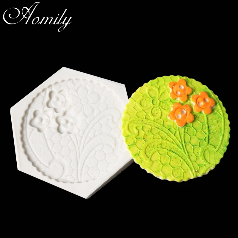 

Aomily DIY Cake Fondant Hexagonal Flowers Embossed Silicone Mold Decorating Tools Cookies Chocolate Mould Cake Tools Bakeware