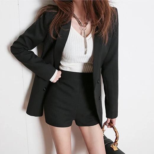 black blazer short set