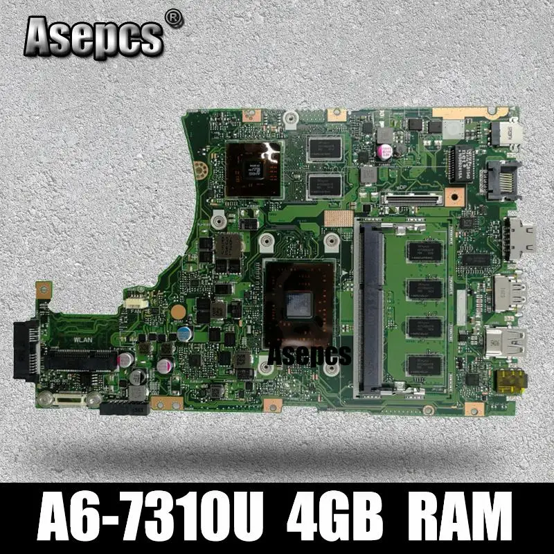 Asepcs X455YI MAIN_BD._ 4G/A6 7310 материнская плата с процессором для ноутбука For Asus X455Y X455DG X455D