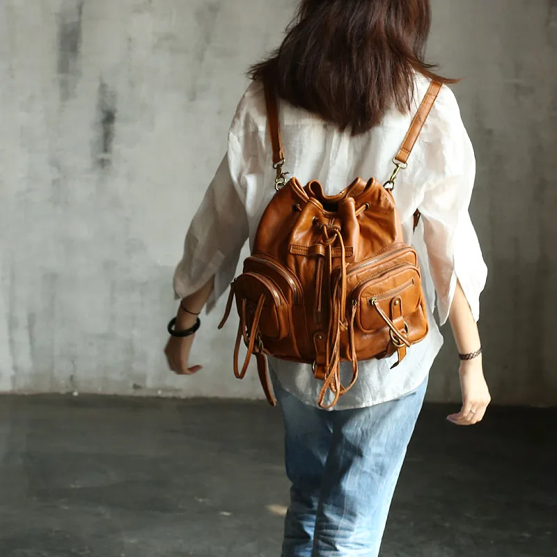 Vendange Nieuwe mode vrouwen Multifunctionele Vintage handgemaakte echt schapenvacht schoudertas/causale knapsack2105 Vendange Nieuwe mode vrouwen Multifunctionele Vintage handgemaakte echt schapenvacht schoudertas/causale knapsack2105