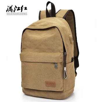 

new man bagpack laptop bag vintage canvas backpack usb mochilas men back pack school bag for boys backpacks for college students