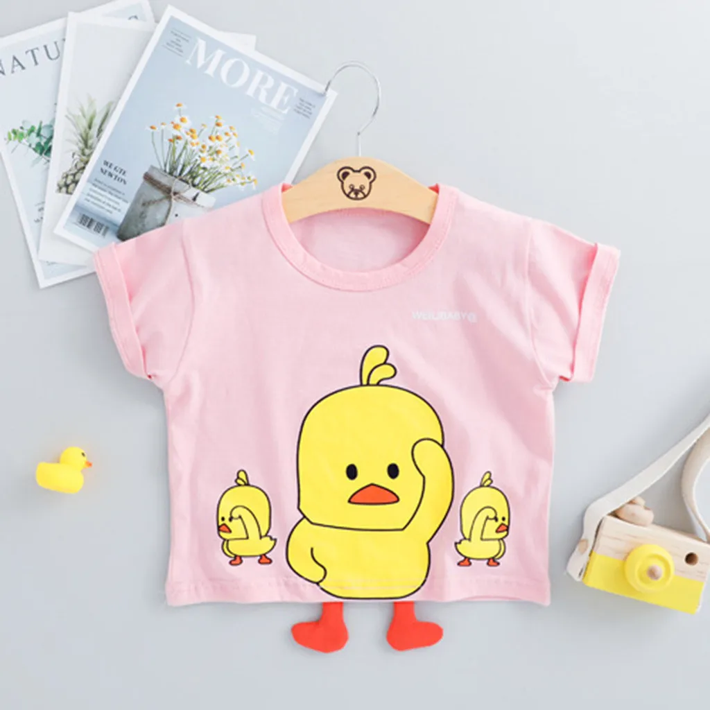 Toddler Infant Baby Kid Boys Cartoon Duck T-shirt Tops Short Pants Outfits Set