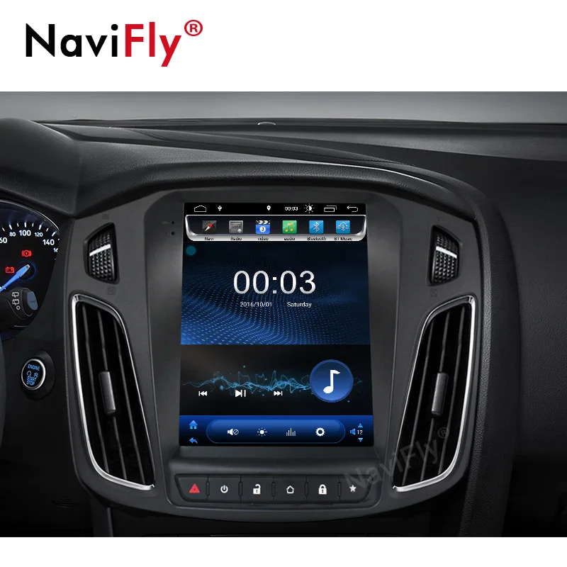 Excellent NaviFly Tesla style IPS Screen Auroradio GPS navigation Android 8.1 Car multimedia player for Ford FOCUS 2012-2017 2