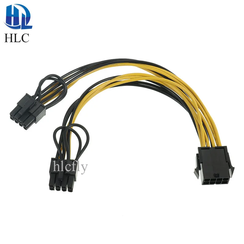 0.2m PCI e 8Pin Female to Dual 8Pin/ PCIe 8pin 2x(6+2pin) Graphics ...