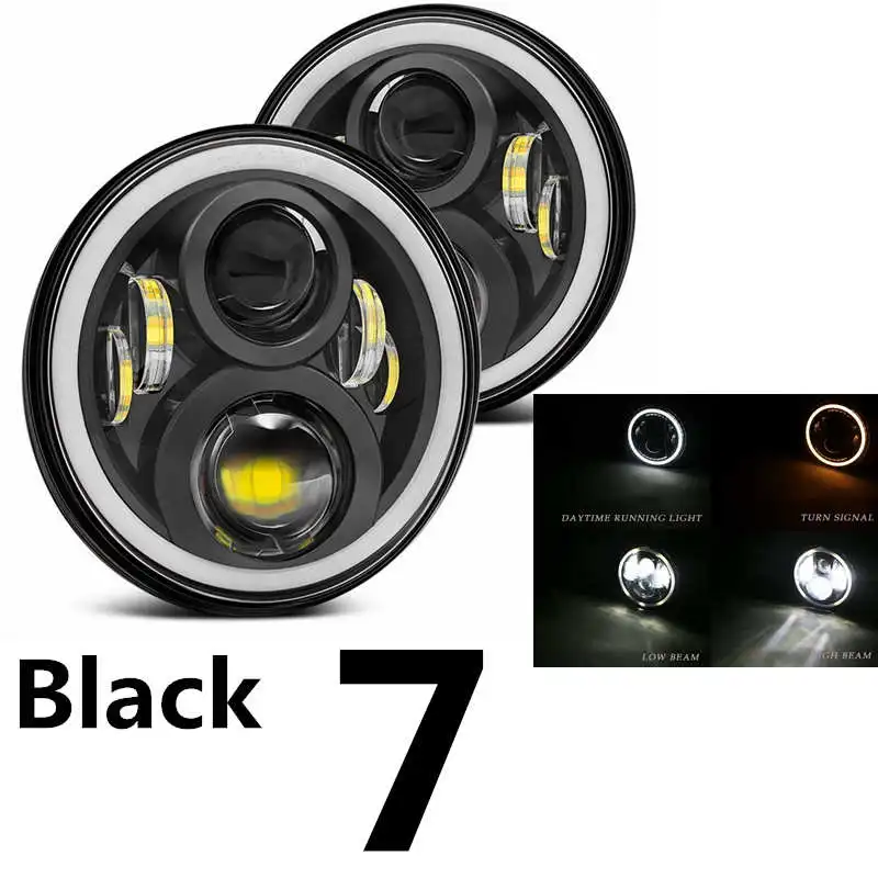 7 Inch Round Daymaker Projector H4 LED Headlight For Jeep Wrangler JK TJ LJ.For Lada 4x4 urban Niva 7 inch headlight.2_