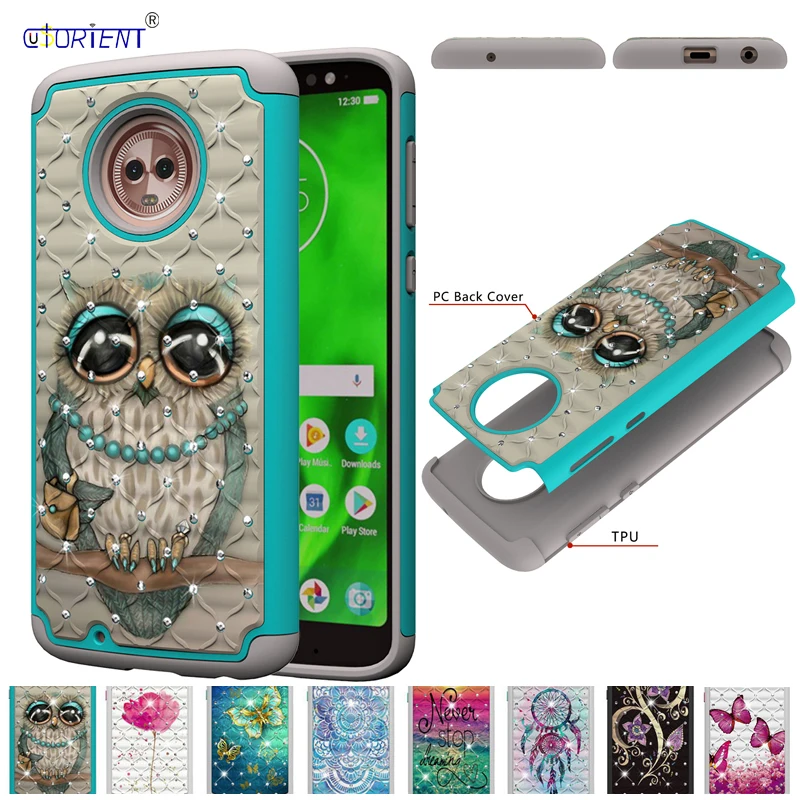 Блестящий чехол для Motorola Moto G6 G 6 MotoG6 XT1925 со стразами телефона Gen Прочный Гибридный