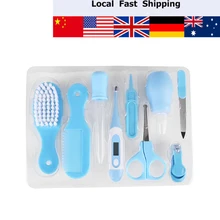 9pc/Set Infant Baby Safe Health Care Kit Nail Clipper Scissors Hair Brush Comb Manicure Kit Convenient Daily Baby Healthcare Kit