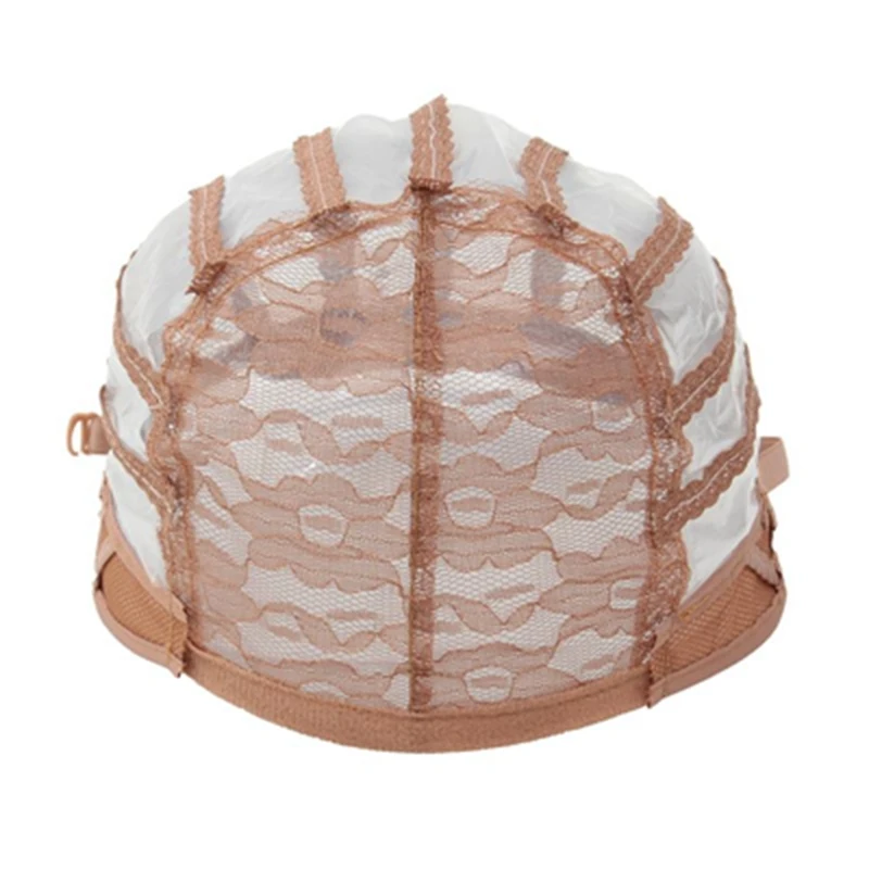 4 Colors Wig Cap Hairnet Top Stretch Mesh Caps Weaving Cap Back Adjustable Strap Hair Net For Making Wigs Black Beige Coffee