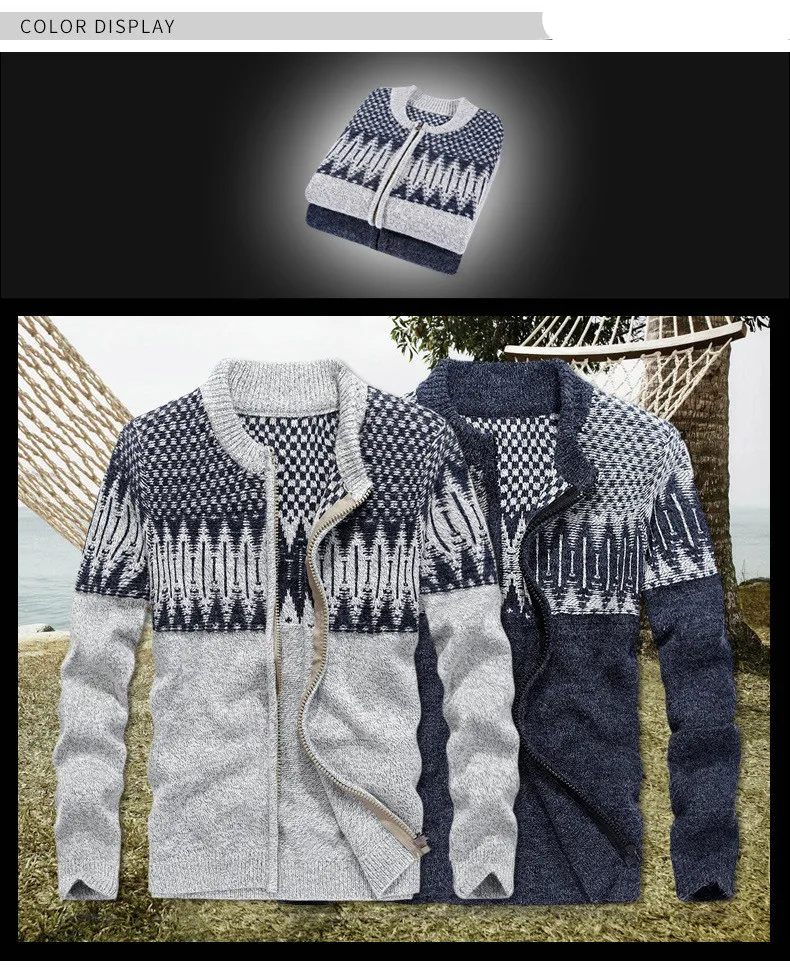 2017 Brand Mens Sweaters Men Wool Sweatercoat  Warm Winter Zipper Cardigan Cashmere Knitted Casual Knitwear Clothing M-3XL (15)