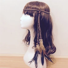 Новое поступление Бохо повязка на голову с перьями павлина перо повязка на голову для женщин фестиваль перо повязка на голову головной убор для хиппи аксессуары для волос