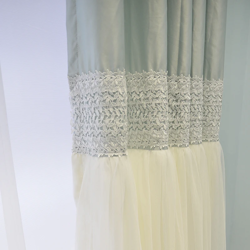 Романтический корейский стиль на заказ роскошные шторы принцессы высокое качество вышивка марлевые шторы s гостиная Cortinas с кружевом