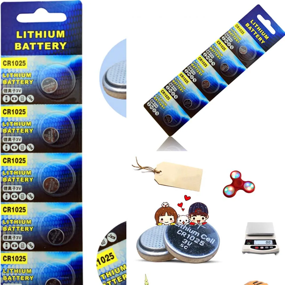 

5PCS CR1025 Lithium Batteries 3V Coin Cell Button For Watch Battery Car Remote Control