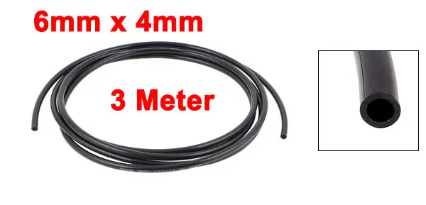 6mm x 4mm Pneumatic Air Compressor Tubing PU Hose Tube Pipe 9.8 Ft Black
