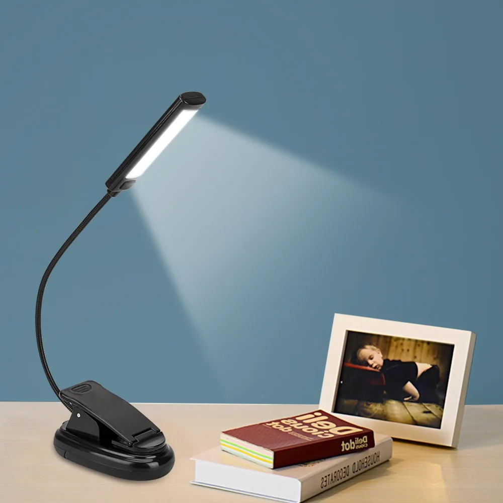 Светильник-книга белого цвета, светильник-книга, светодиодный светильник-электронная книга, мини-Гибкая Удобная Лампа для чтения книг на клипсе