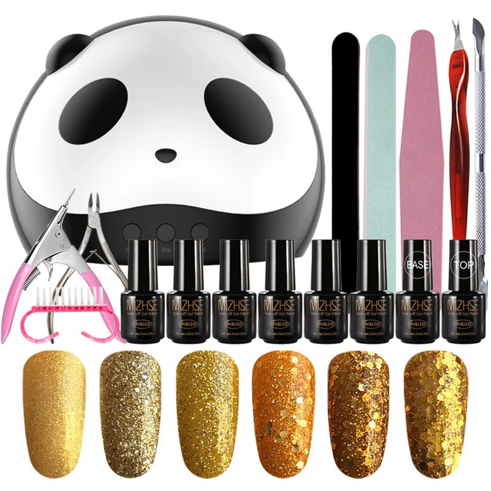 MC-D06 MIZHSE Nail Art Pro DIY полный набор гель-лака основа и топ УФ-гель для ногтей сушилка 36 Вт USB вилка лампа гибридные Лаки наборы для ногтей - Цвет: MC-D06