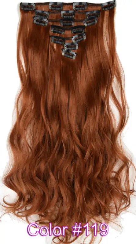 TOPREETY термостойкие синтетические волокна волос объемная волна 7 шт./компл. клип в наращивание волос 7008