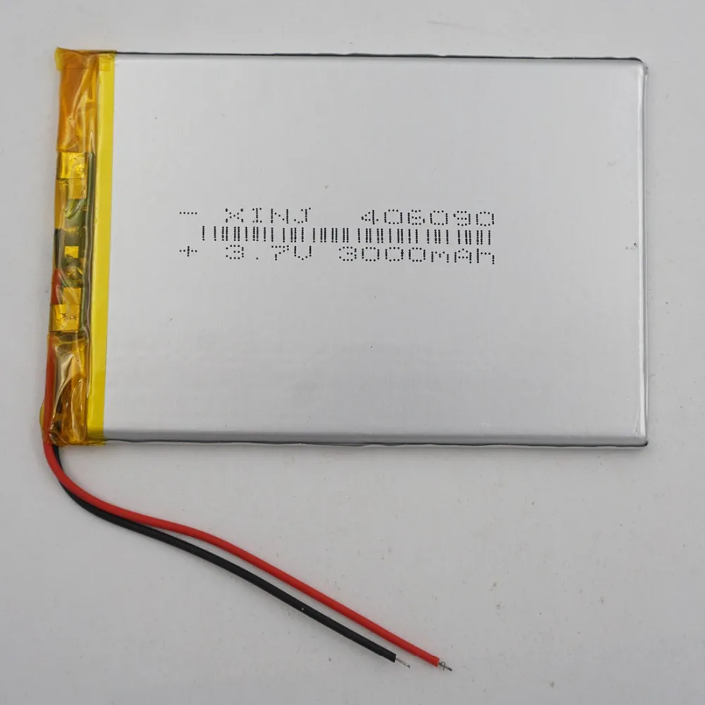 XINJ 3,7 V 3000 mAh перезаряжаемый литиево-полимерный LiPo аккумулятор 406090 для gps электронная книга планшет MID power bank музыкальный плеер телефон