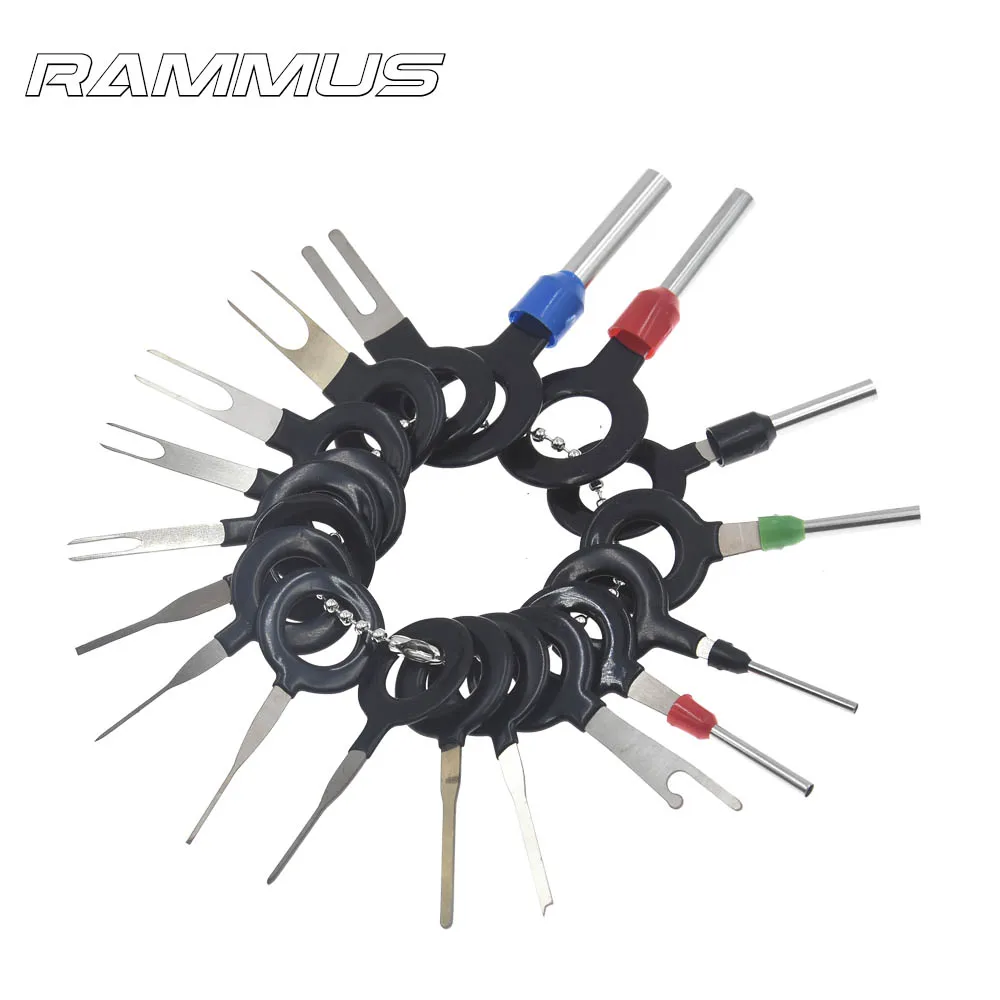 

3/6/8/11/14/18Pcs Auto Electrical Terminal Wiring Crimp Connector Pin Radio Removal Key Tool Kit Pin Wire Crimp Car Repair Tool