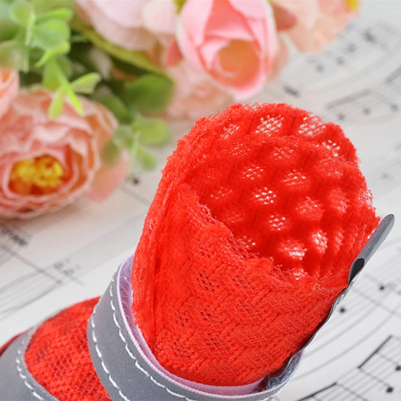 Spring Puppy Dog Shoes Breathable Soft Sneaker Reflective Casual Teddy Chihuahua Poodle Small Dogs Shoes 5 Colors 4 PCS/Lot