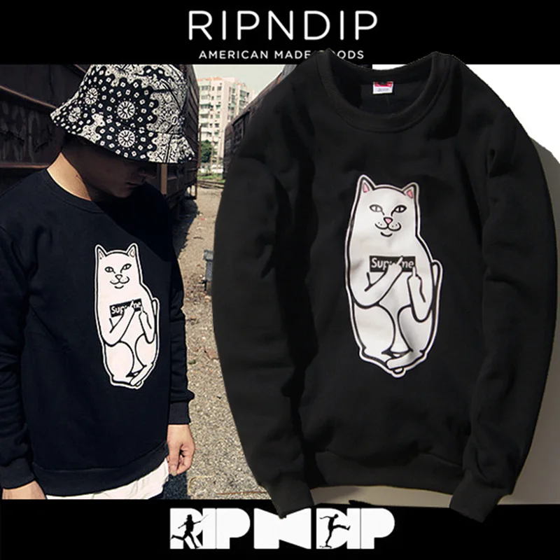 middle finger cat hoodie