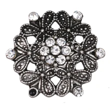 20 штук 18 мм Металлические Кнопки для защелки браслетов подходят к украшение в форме имбирного печенья кристалл цветок, заклепка