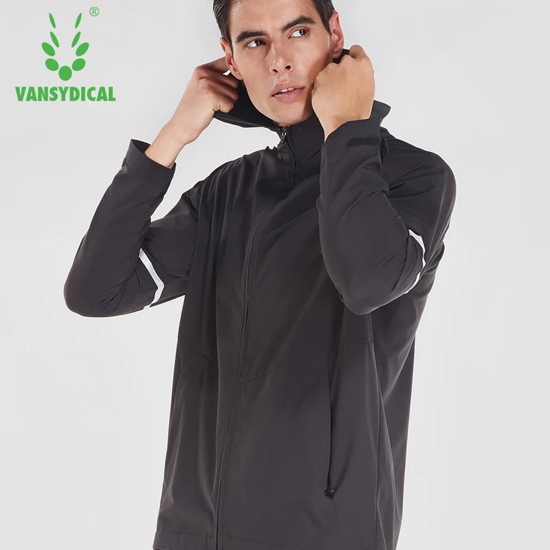 VANSYDICAL Men's Sports Jacket Autumn And Winter Casual Hooded Slim Running Quick Dry Shirt Coaching Service | Спорт и
