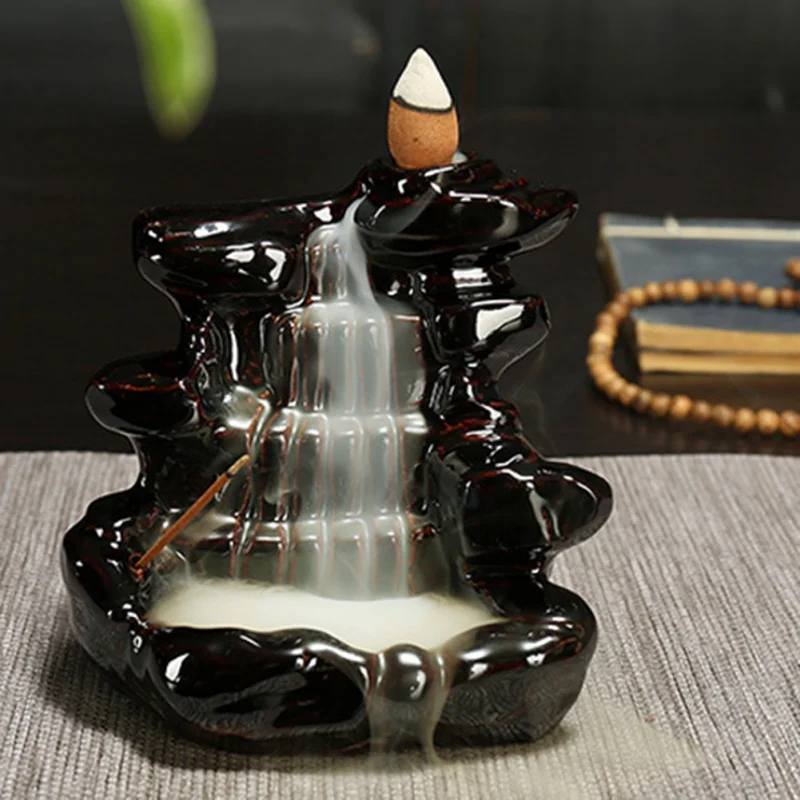 

1PC Creative Home Decor Backflow Stick Incense Burner Ceramic Censer Home Decoration Use In Home Teahouse