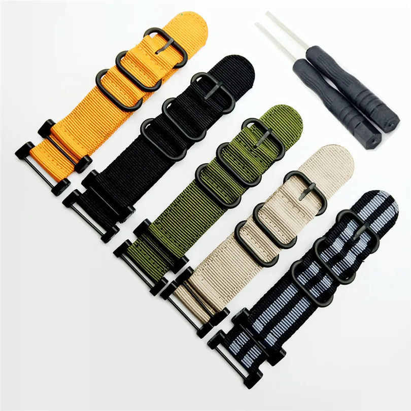 

For Suunto Core For Note G10 Military Zulu Heavy Duty 3 Ring nylon Diver Watch Strap Band Bracelet 24MM Adapters Kit and Tool