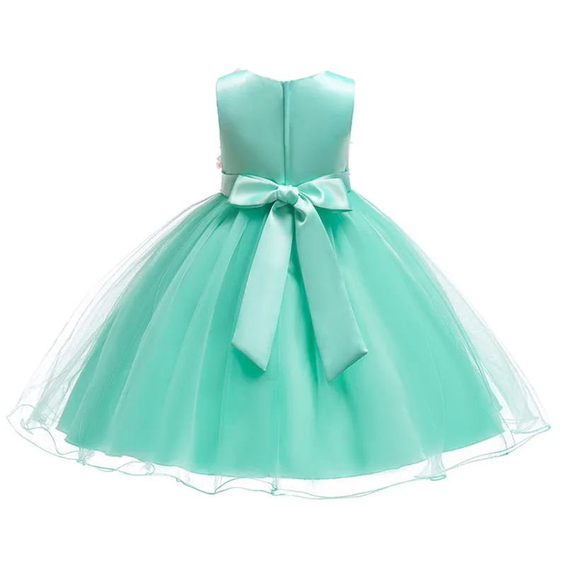 Элегантный для маленьких девочек платье принцессы с цветочным рисунком для Нарядные платья для девочек Рождественский костюм для Детские платья Детская Костюмы