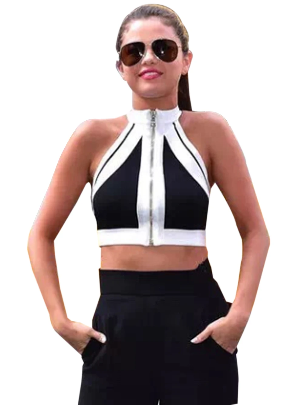 Buy Backless Halter High Neck Turtle Neck Front Zipper