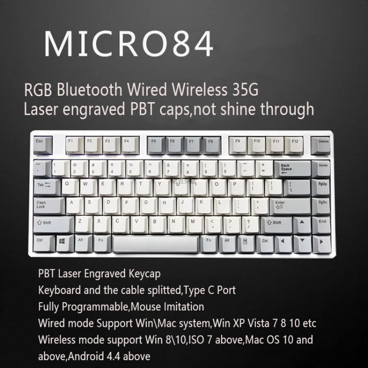 RGB сливы 66 75 84 87 108 Bluetooth 4,0 USB двойной режим 35g Realforce структура емкостная клавиатура