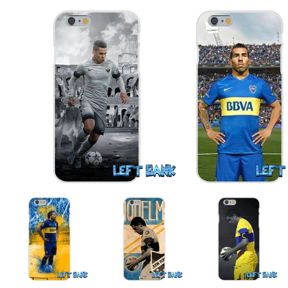 

For iPhone 4 4S 5 5S 5C SE 6 6S 7 Plus boca juniors Football Stars Soft Silicone TPU Transparent Cover Case