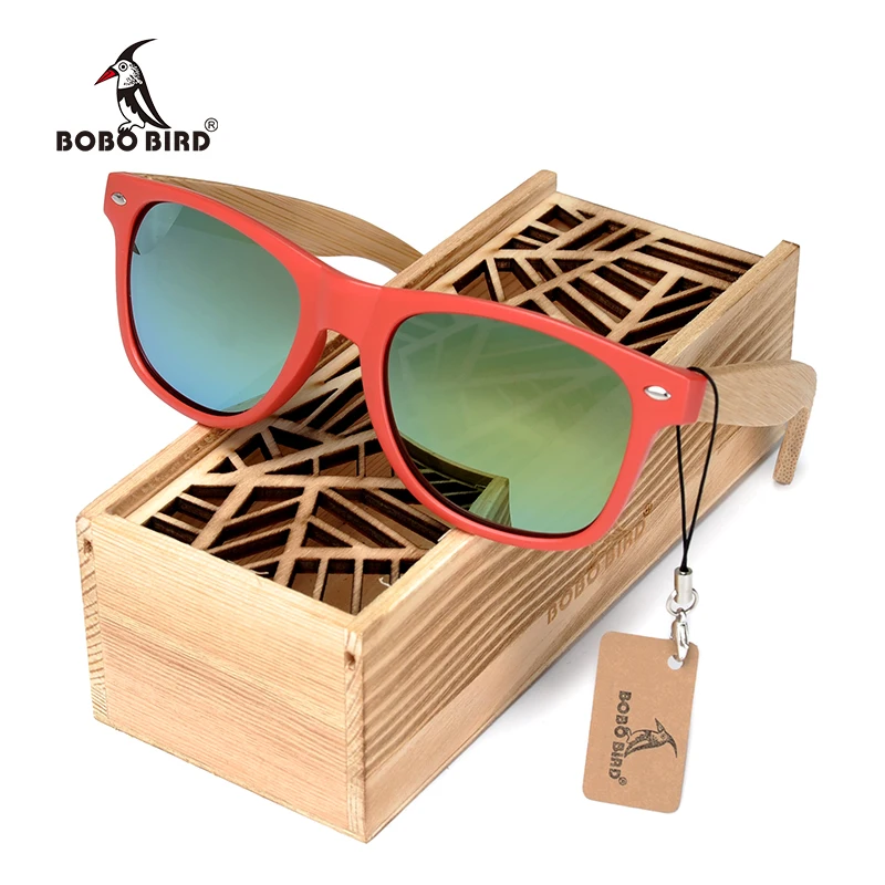 1C-CG003c-Red plastic and green polarized lens sunglasses women BOBO BIRD (11)