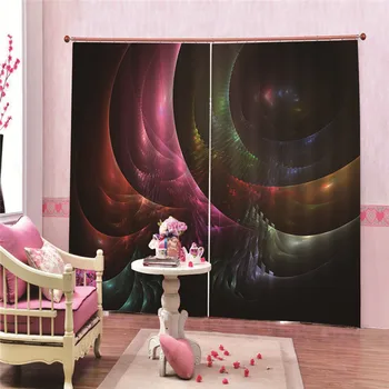 

Colorful Kitchen 3d Curtains Home Textile Decoration Living Room Window Panel Rideaux Customized Size Accessoires Curtain Bath