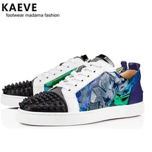 Spring Lace Up Genuine Leather Men Shoes Rivets Stud Flat Mens Casual Shoes Low Top Spike Sneakers Runway Chaussures Hommes Spring Lace Up Genuine Leather Men Shoes Rivets Stud Flat Mens Casual Shoes Low Top Spike Sneakers Runway Chaussures Hommes